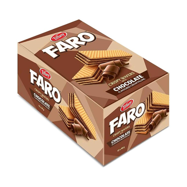 TIFFANY WAFER FARO CHOCOLATE 12*12*40G - تيفاني فارو ويفر بالشوكلا40 جم