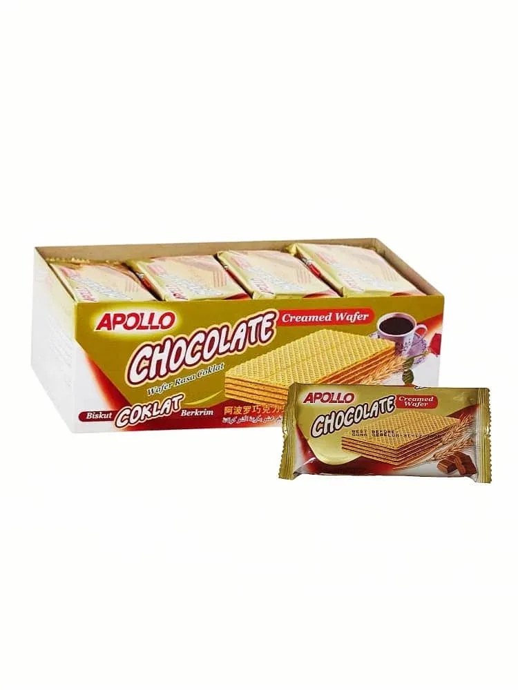 APOLLO CHOCO WAFER CHOCO & CREAM 18 G - ابوللو شوكو ويفر بكريمة الشوكولاتة 18  جم