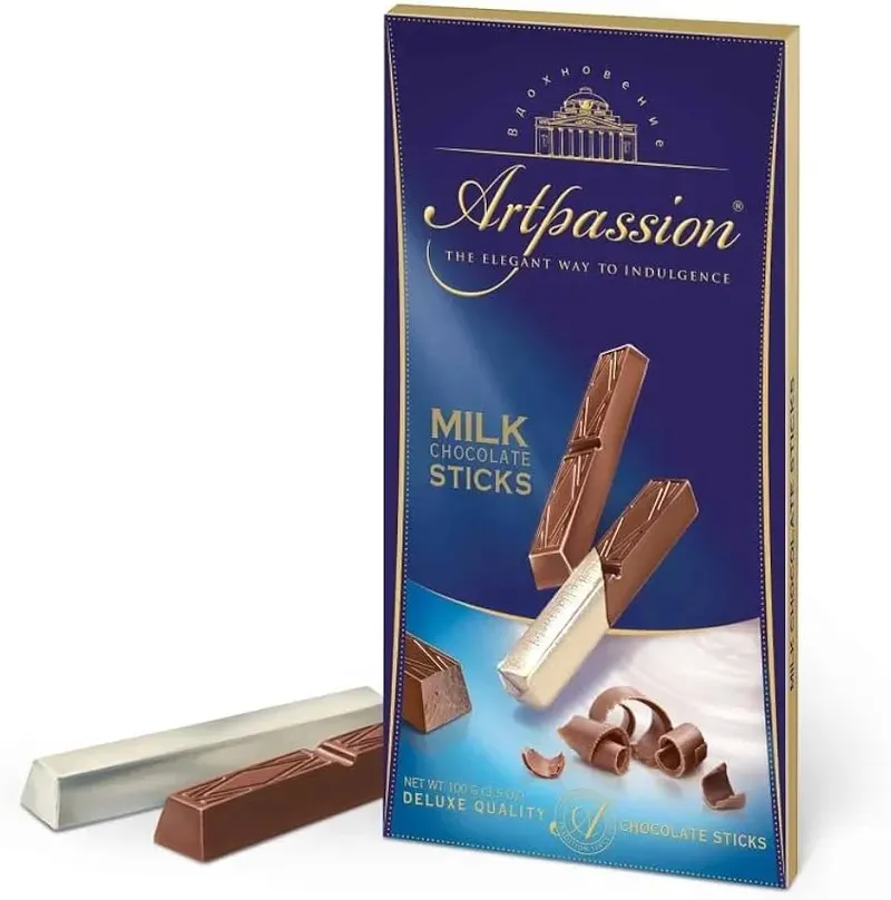 ARTPASSION MILK CHOCOLATE STICKS 90 G - ARTPASSION MILK CHOCOLATE STICKS 90 G