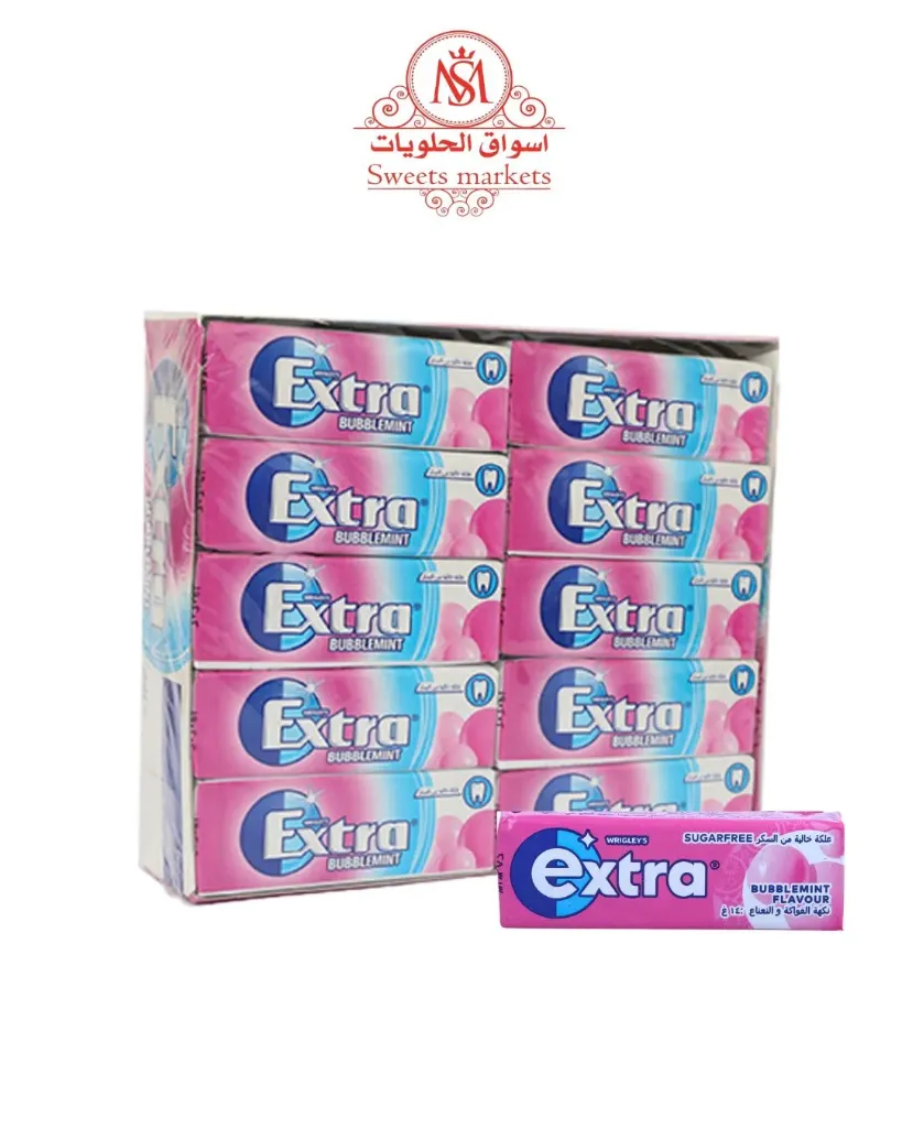 EXTRA BUBBLEMINT 20*30*10P - اكسترا بابل منت 20*30*10عبوه