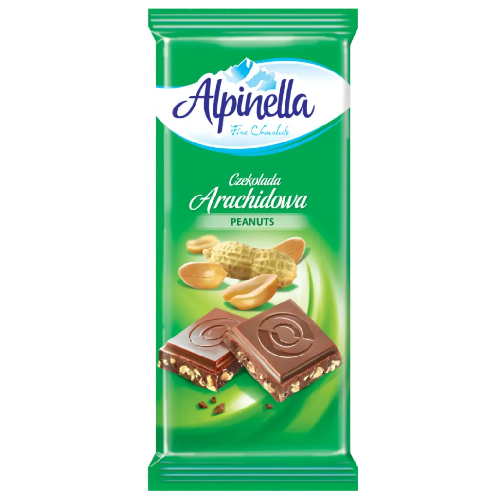 ALPINELLA MILK CHOCOLATE WITH PEANUTS 90 G - Alpinella Milk Chocolate with Peanuts 90 g
