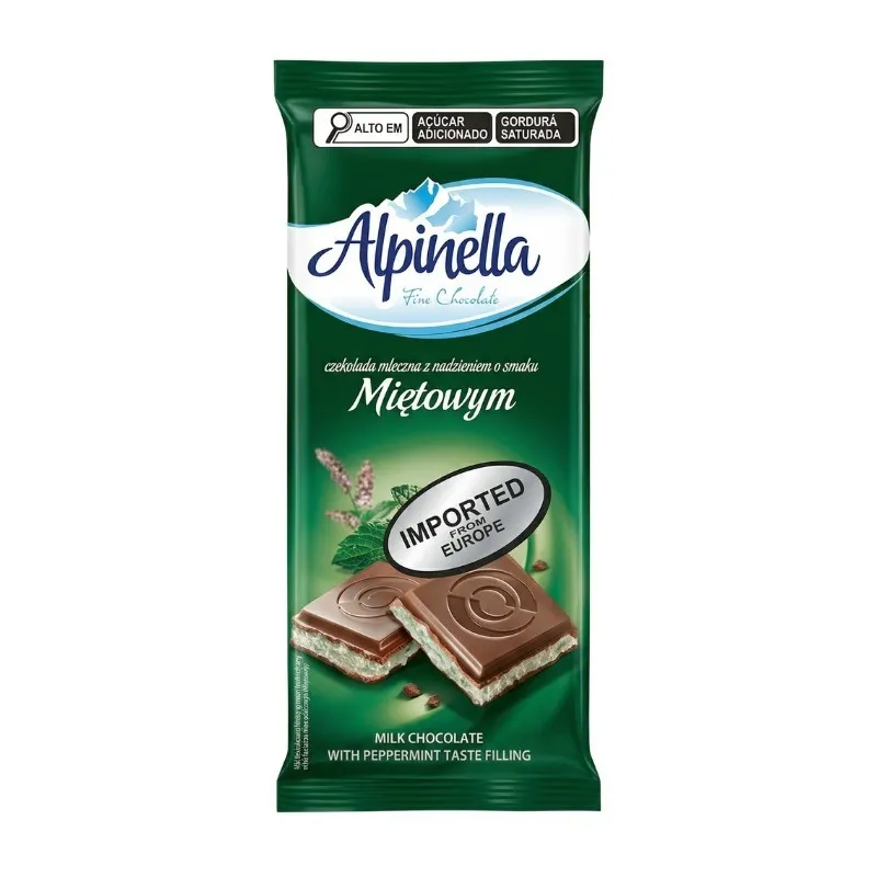 ALPINELLA MILK CHOCOLATE WITH PEPPERMINT 100 G - Alpinella Milk Chocolate with Peppermint 100 g
