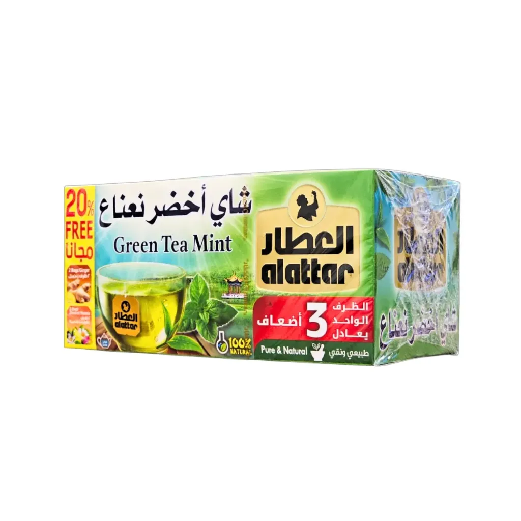 ALATTAR Green tea mint *30 packets - العطار شاى اخضر نعناع *30  باكيت