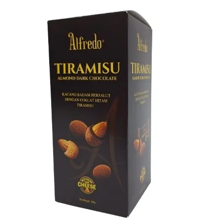 ALFREDO TIRAMISU ALMONDS DARK CHOCOLAT RICH CREAMY CHEESE 180G - الفريدو تراميسيو اللوز بالشوكولاتة الداكنة نكهة الجبنة الكريمى 180  جم