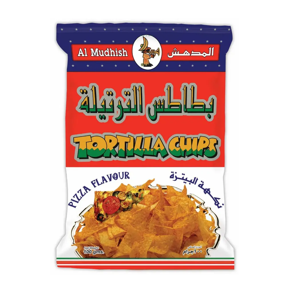 AL MUDHISH Tortilla Pizza Flavor 100g - المدهش التورتيلا بنكهة البيتزا 100جرام