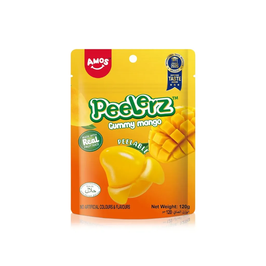 AMOS PEELERZ GUMMY MANGO 120 G - اموس بيلرز حلوى جيلى المانجو 120  جرام