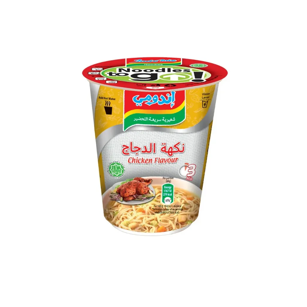 INDOMIE CUP CHICKEN NOODLE 60G - اندومي كوب نكهة الدجاج 60جم