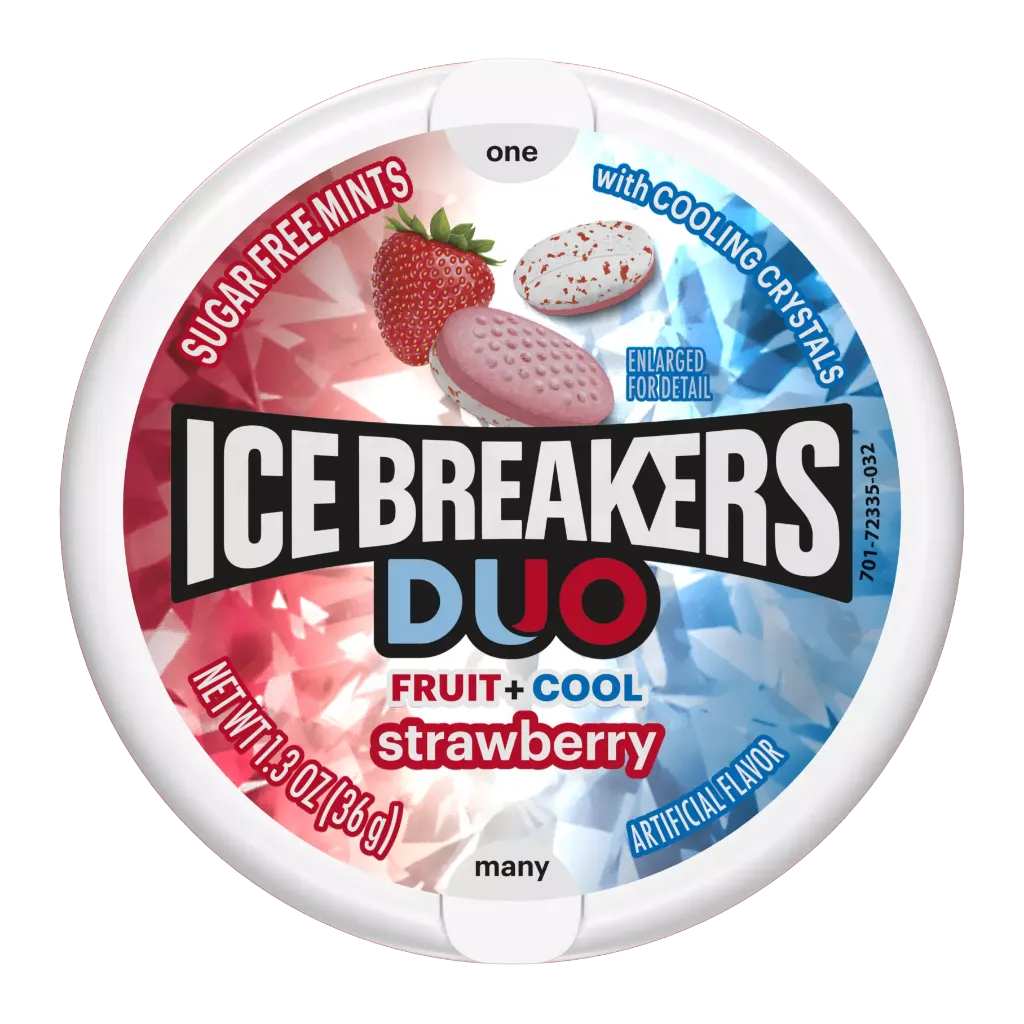 ICE BREAKERS DUO FRUIT+COOL STRAWBERRY 42 G*8 - ايس بريكر دو الفواكه والفراولة 42جم*8