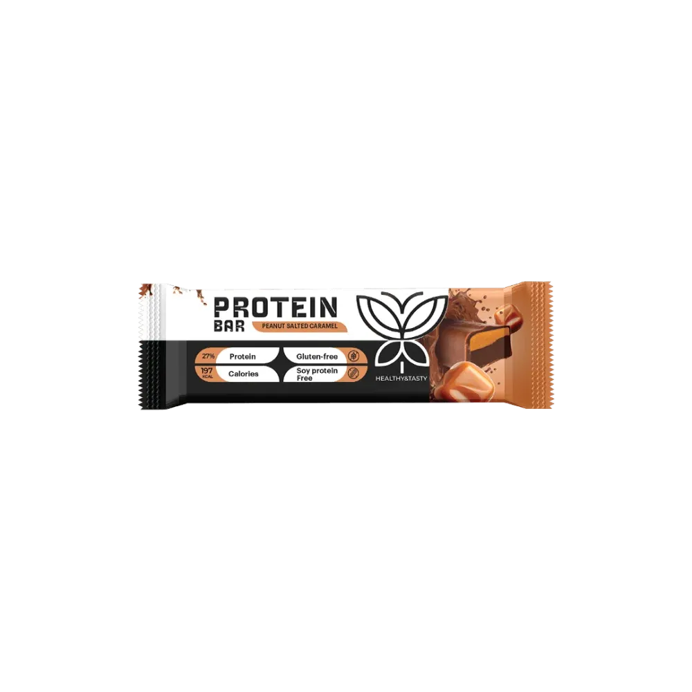 CRUNCH PROTIN BAR PEANUT SALTED CARAMEL 60G - بار بروتين كرانش الفول السودانى والكراميل المالح 60  جرام