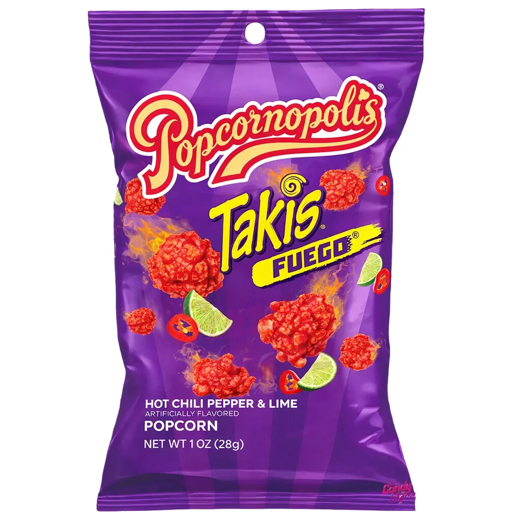 POPCORN TAKIS FUEGO HOT PEPPER&LIME 28 G - بوب كورن تاكيس فيوجو بالفلفل الحار والليمون 28 جم