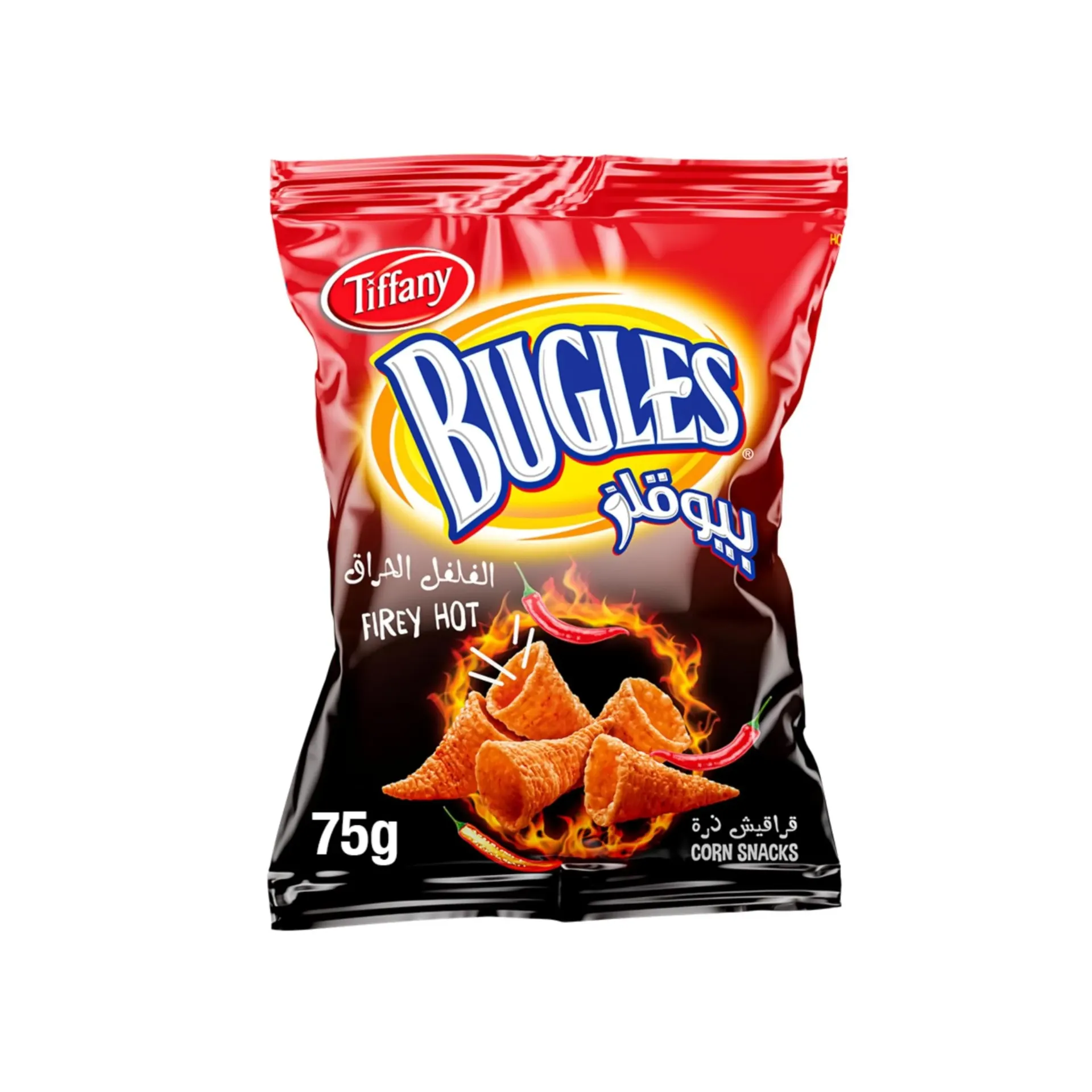 BUGLES TIFFANY FIREY HOT 12*75G - بيوقلز الفلفل الحراق تيفاني 75G