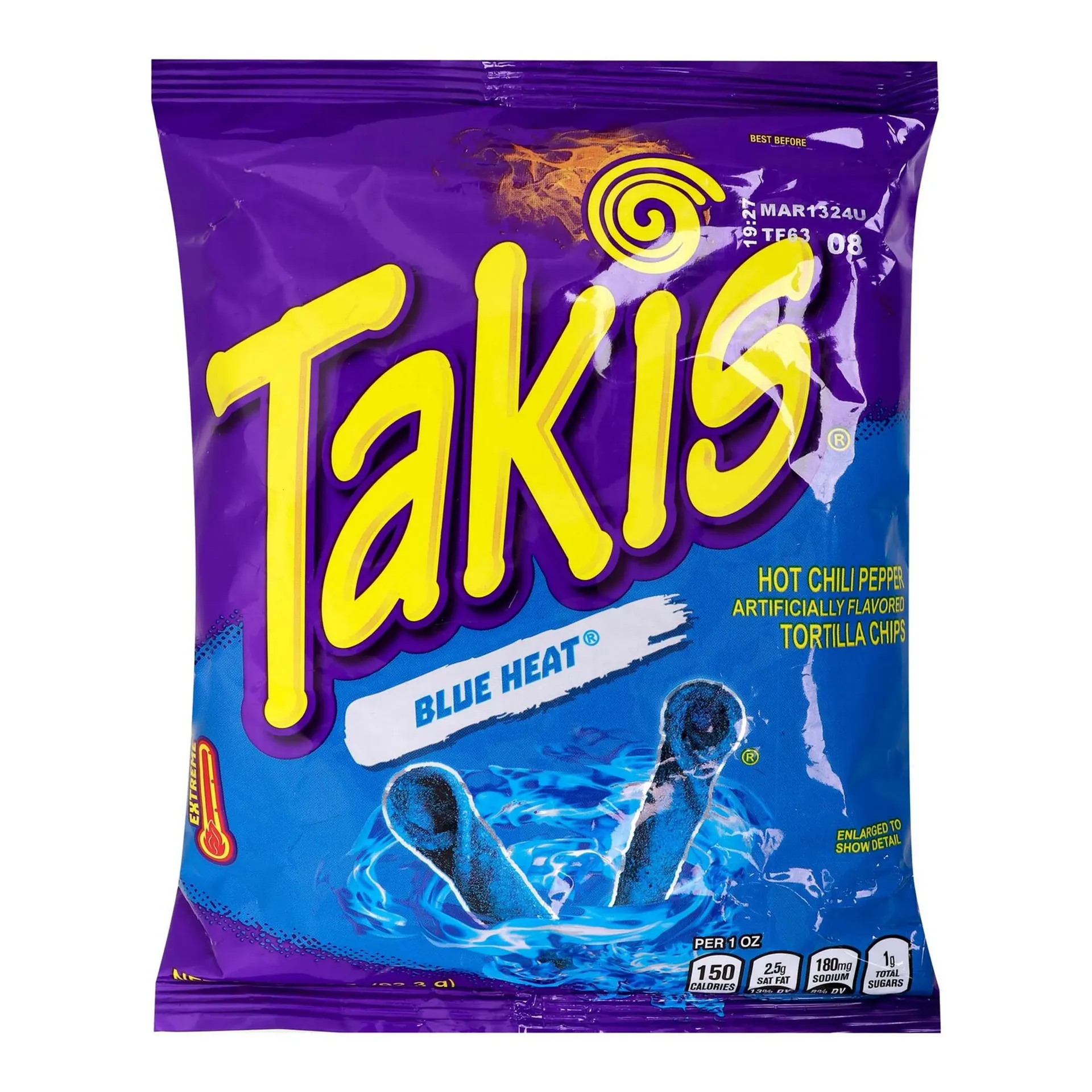 TAKIS BLUE HEAT HOT CHILI 92.3G *20 PCS - تاكيس بلو هيت بالفلفل الحار 92.3جم *20 ق