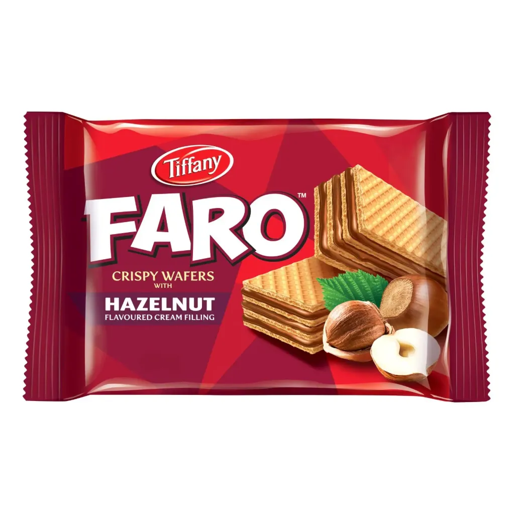 TIFFANY WAFER FARO 12*12*40G - تيفاني فارو ويفر بالبندق 40 جم