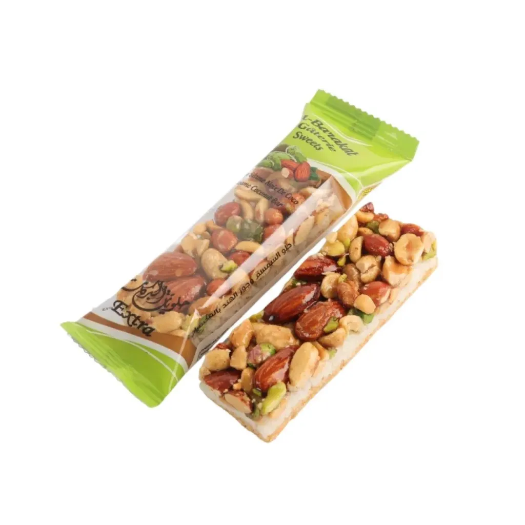 SWEET SESAME COCONUT WITH NUTS BAR 50G - حلوى السمسم و جوز الهند بالمكسرات 50جم
