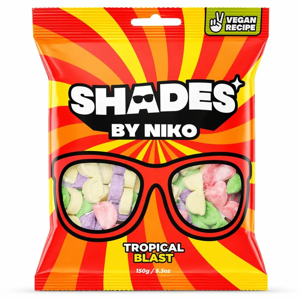 SHADES BY NIKO TROPICAL 150G - حلوى جيلى شايدز تروبيكال 150  جرام