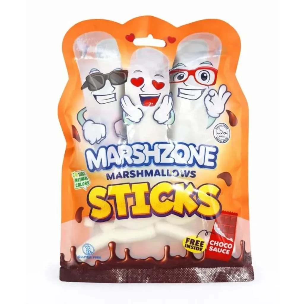 MARSHZONE STICKS SHAPE 65G - حلوى مارشيملو على شكل عيدان 65جرام
