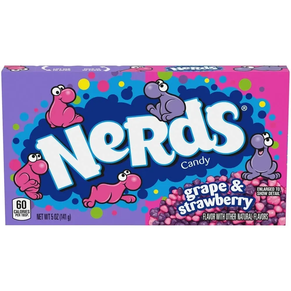 NERDS GRAPS & STRAWBERRY BOX 141G - حلوي نيردس العنب والفراولة 141ج