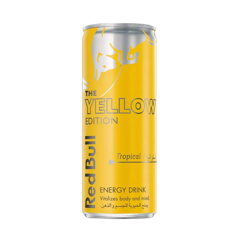 REDBULL THE YELLOW EDITION TROPICAL 250 ML - ريدبول نكهة الفواكة الأستوائية 250  مل
