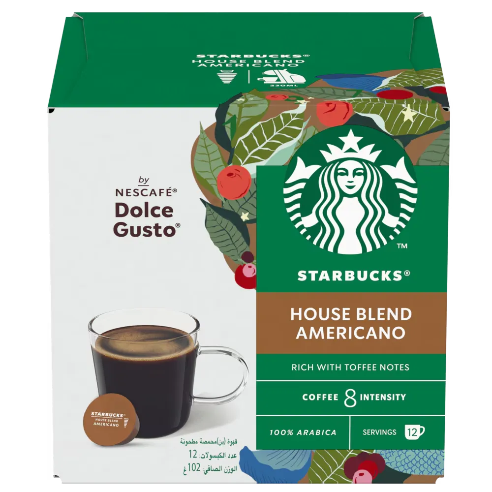 STARBUCKS HOUSE BLEND AMERICANO 102 G - ستاربكس كبسولات هاوس بليند امريكانو 102  جم