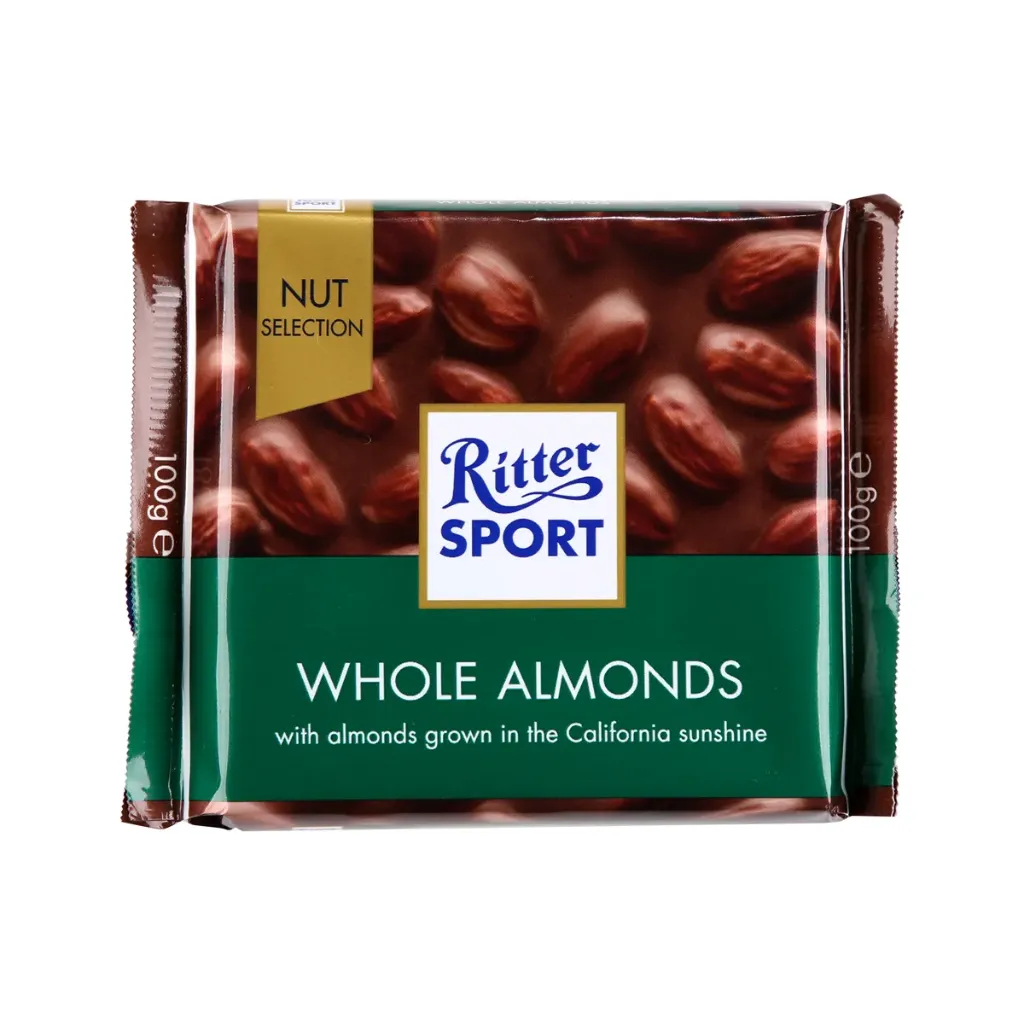RITTER SPORT Almonds CHOCOLATE 100G - شوكولاتة ريتر سبورت اللوز 100جرام