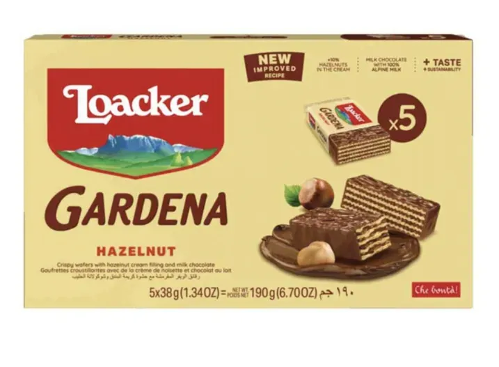 LOACKER GARDENA HAZ 190G (38G*5) - شوكولاتة لوكر كريمة البندق 190ج (38ج*5)