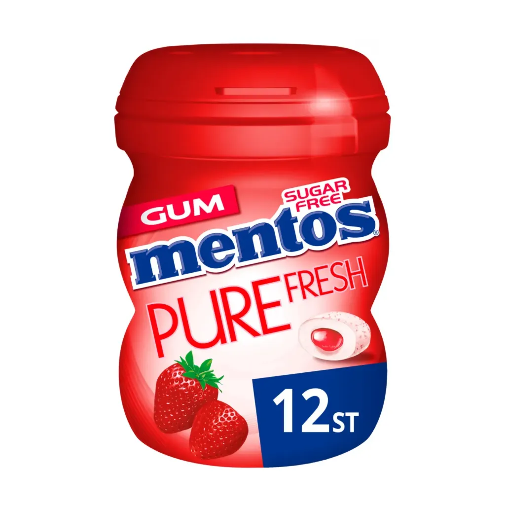 MENTOS PURE FRESH STRAWBERRY 20G - علك منتوس نانو بالفراولة 20جم
