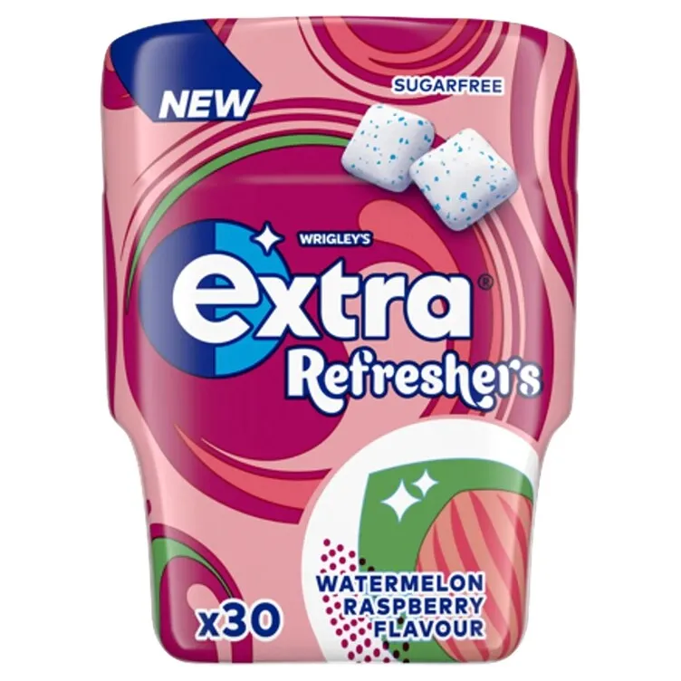 EXTRA REFRESHERS WATERMELON&RASPBERRY GUM 67 G - علكة اكسترا ريفريشنرز بالبطيخ والتوت 67 جم