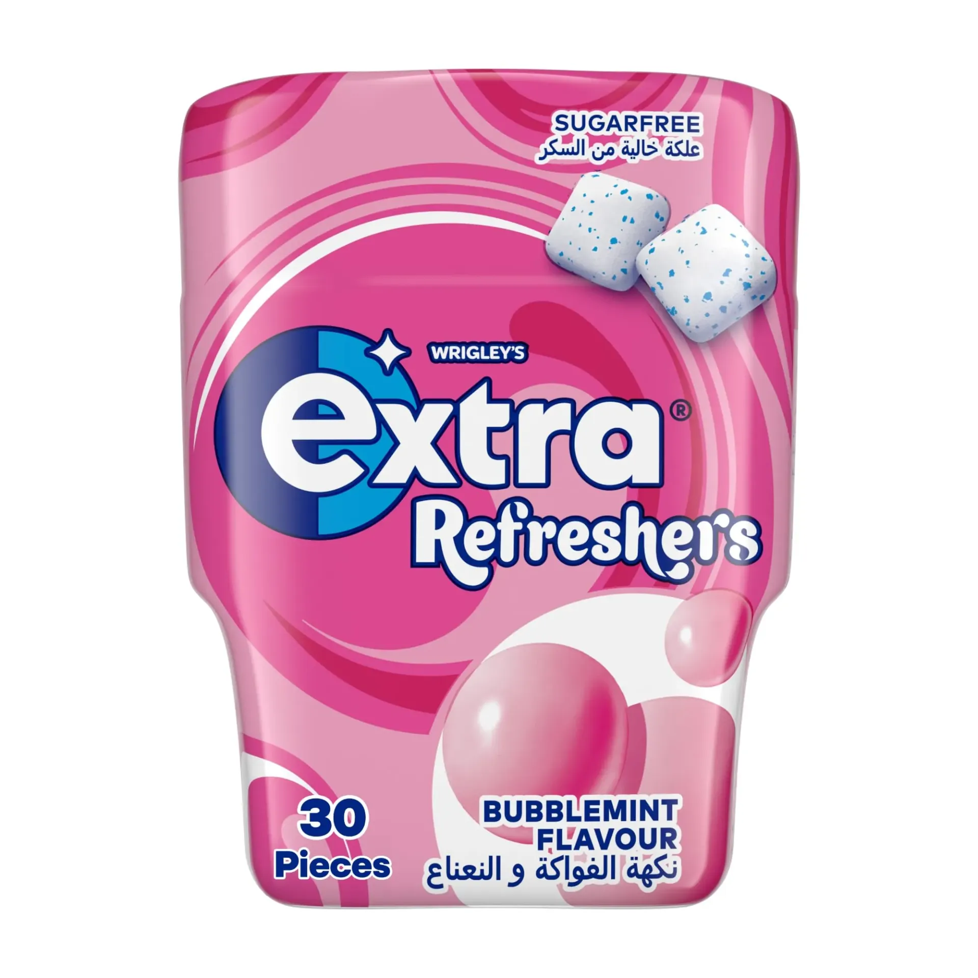 EXTRA REFRESHERS BUBBLEMINT GUM 67 G - علكة اكسترا ريفريشنرز بالفواكه والنعناع 67 جم