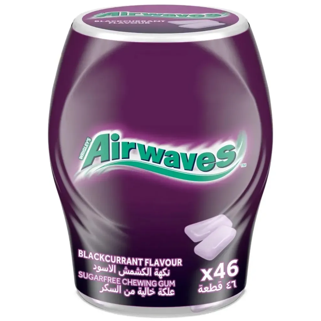 AIR WAVES BLACKCURRANT FLAVOR FREE SUGAR 64 G - علكة اير ويفز علكة خالية من السكر نكهة الكشمش 64 جم