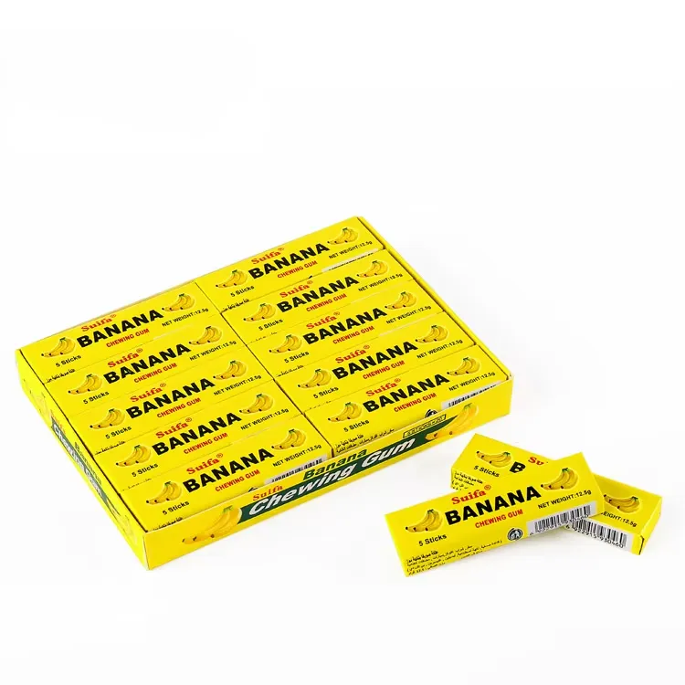 SUIFA 5 STICK CHEWING GUM BANANA 12.5 - علكة سوفيا 5 STICKS موز 12.5
