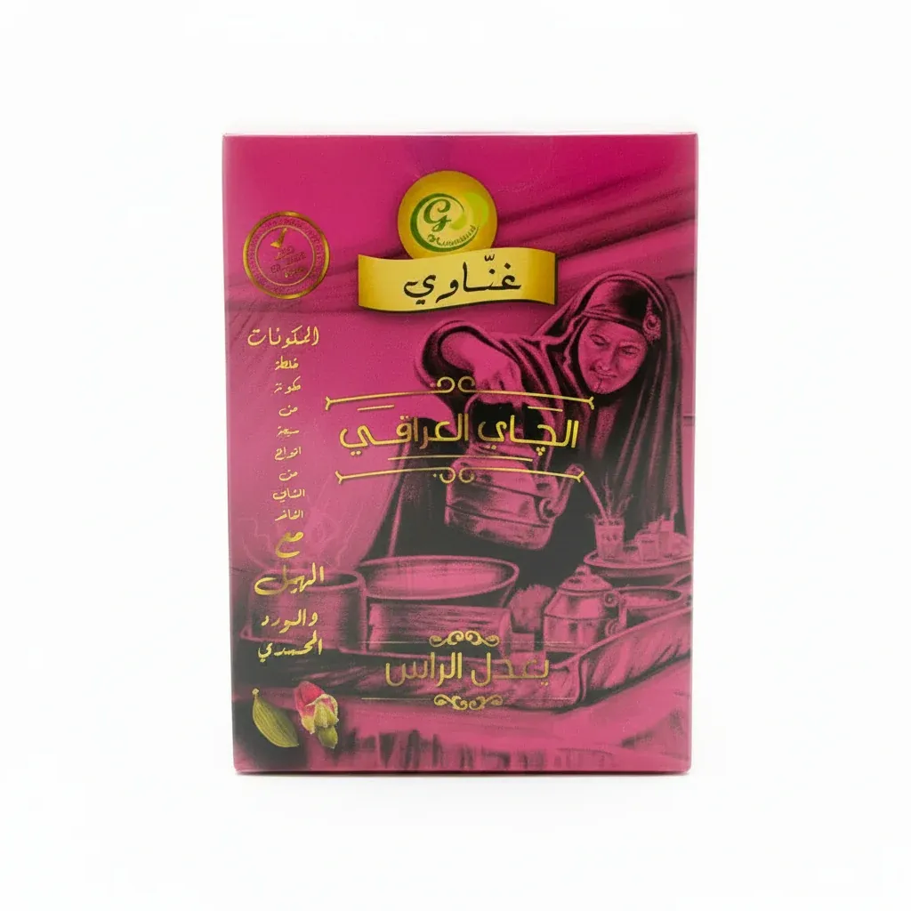 GHANAWI CARDAMON AND ROSE TEA200g - غناوى جاى مع الهيل والورد المحمدى 200جم