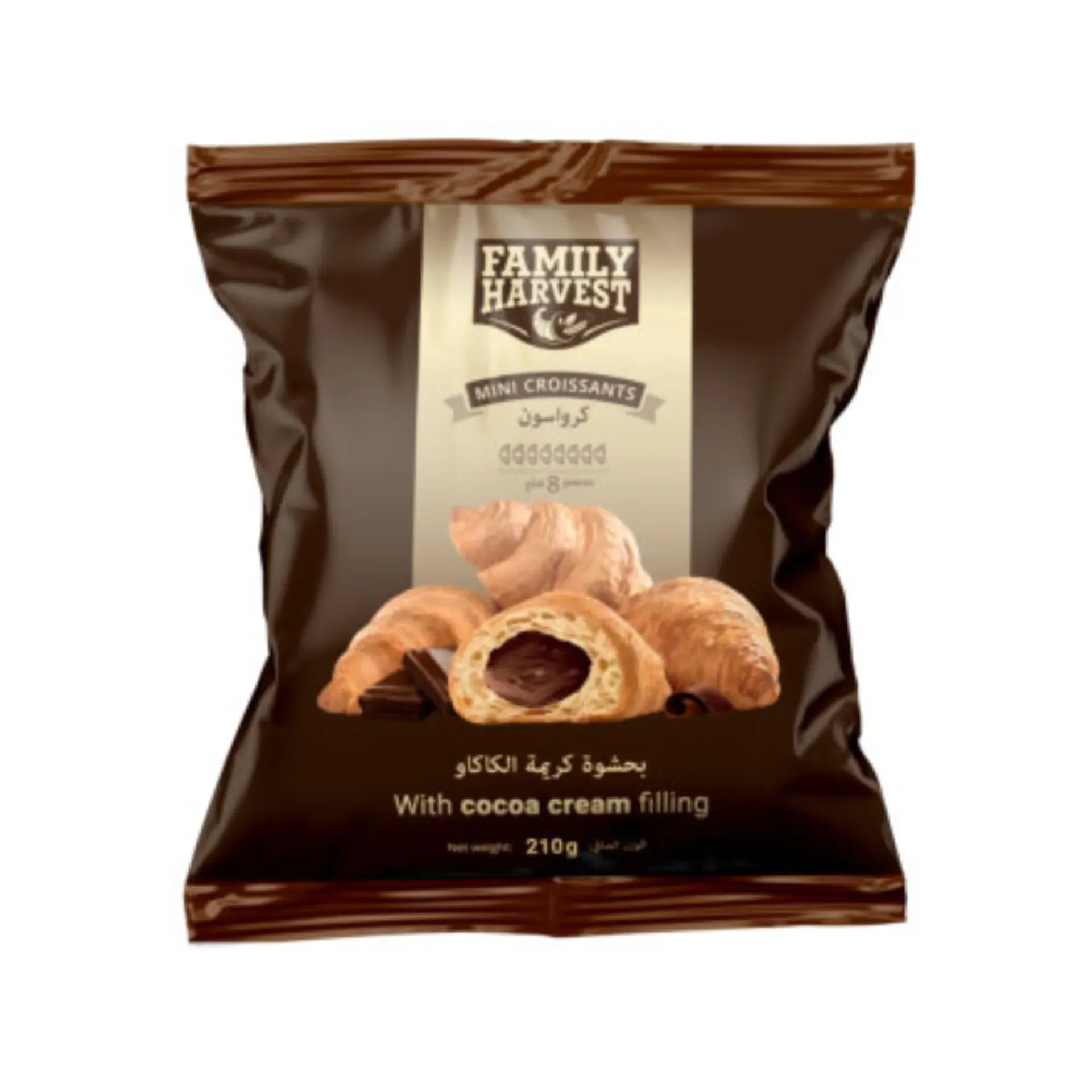 FAMILY HARVEST MINI CROISSANT WITH COCOA CREAM 210 - فاميلى هارفست مينى كرواسون بكريمة الكاكاو210 جم