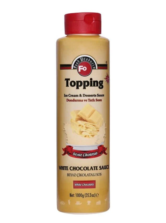 FO TOPPING WHITE CHOCOLATE 1 KG - فو صوص التوبينج نكهة الشوكولاتة البيضاء 1 كجم