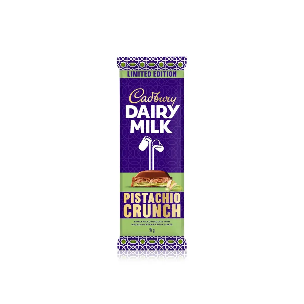CADBURY DAIRY MILK PISTACHIO 97 GM - كادبورى ديرى ميلك شوكولاتة بالفستق 97  جم