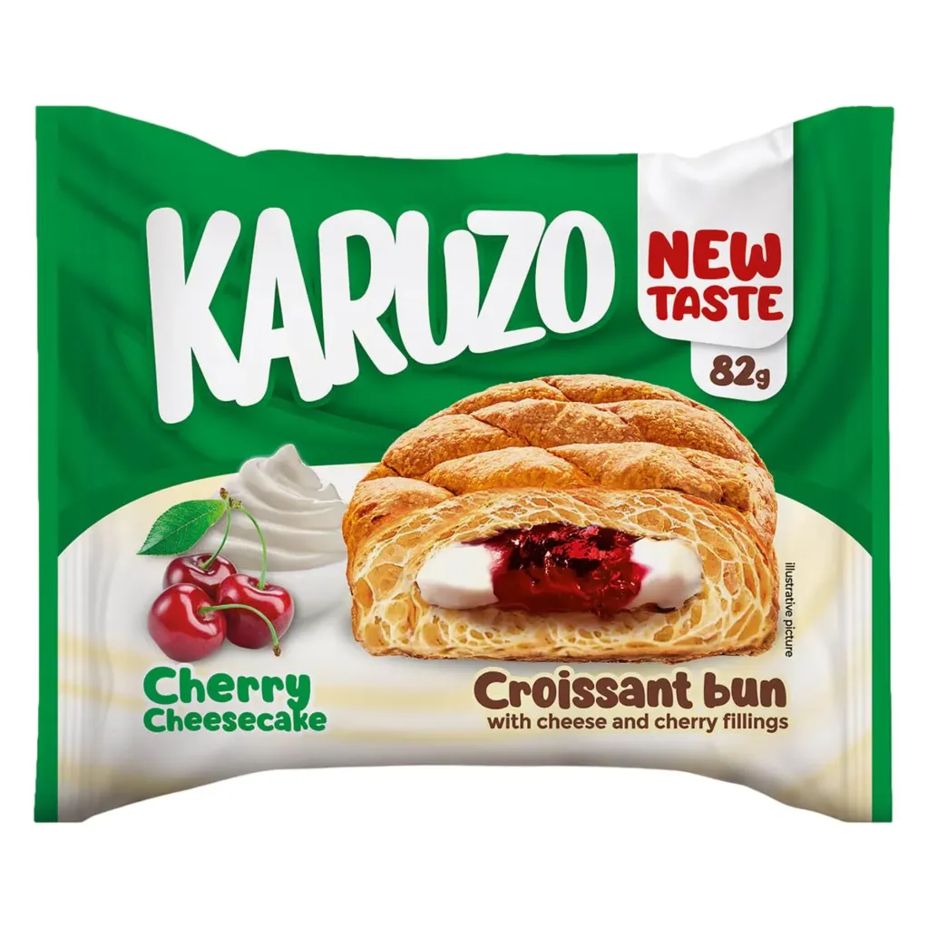 KARUZO CROISSANT CHERRY CHEESECAKE 82G - كاروزو كرواسون بالجبن والكريز 82 جم