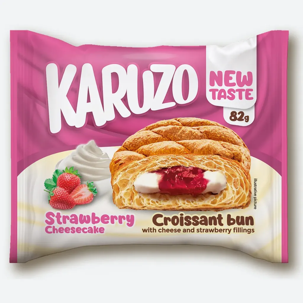KARUZO CROISSANT STRAWBERRY CHEESECAKE 82G - كاروزو كرواسون بالفراولة 82 جم