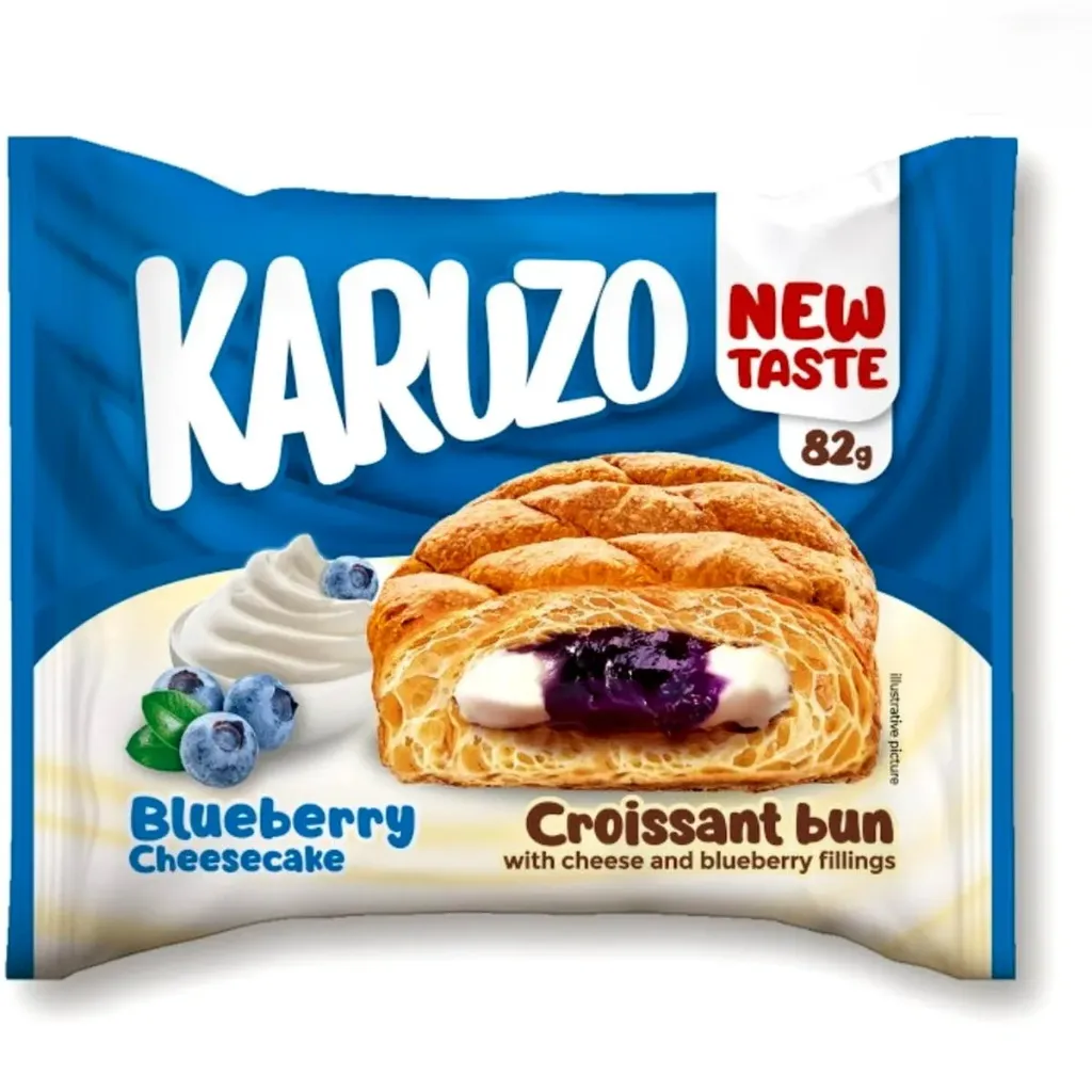 KARUZO CROISSANT BLUEBERRY CHEESECAKE 82G - كاروزو كرواسون بلوبيرى وتشيز كيك 82 جم