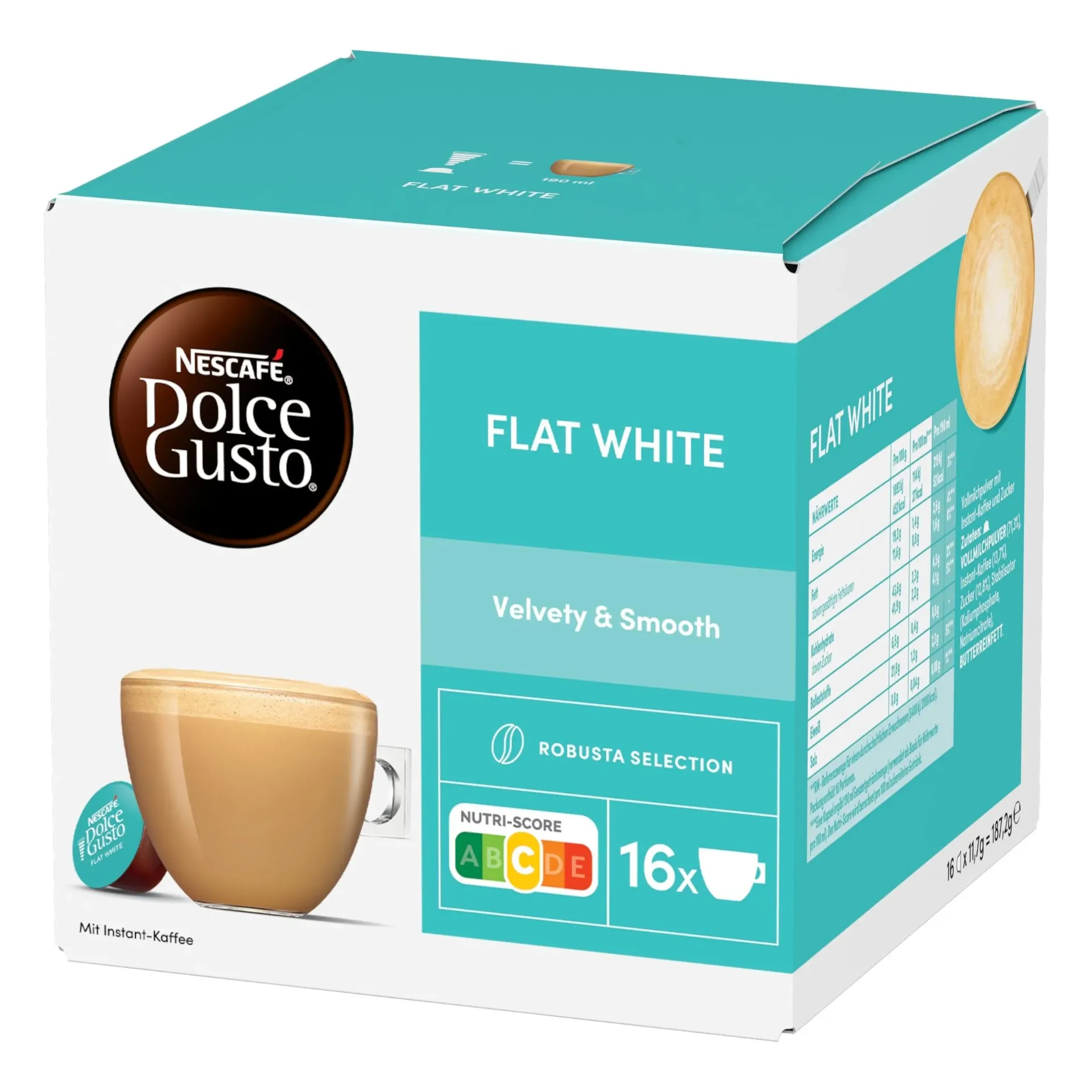 DOLCE GUSTO FLAT WHITE 187.2 - كبسولات دولسى جوستو فلات وايت 187.2جم