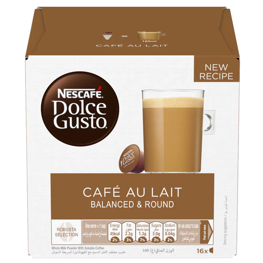 DOLCE GUSTO CAFE AU LAIT - كبسولات دولسى جوستو كافيه اولى 160جم