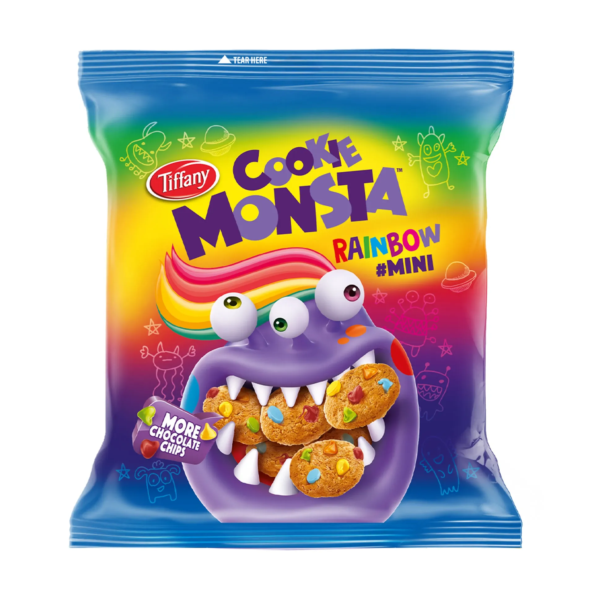 cookie monsta minirainbow tiffany 32g - كوكيز مونستا مينى رينبو 32جم