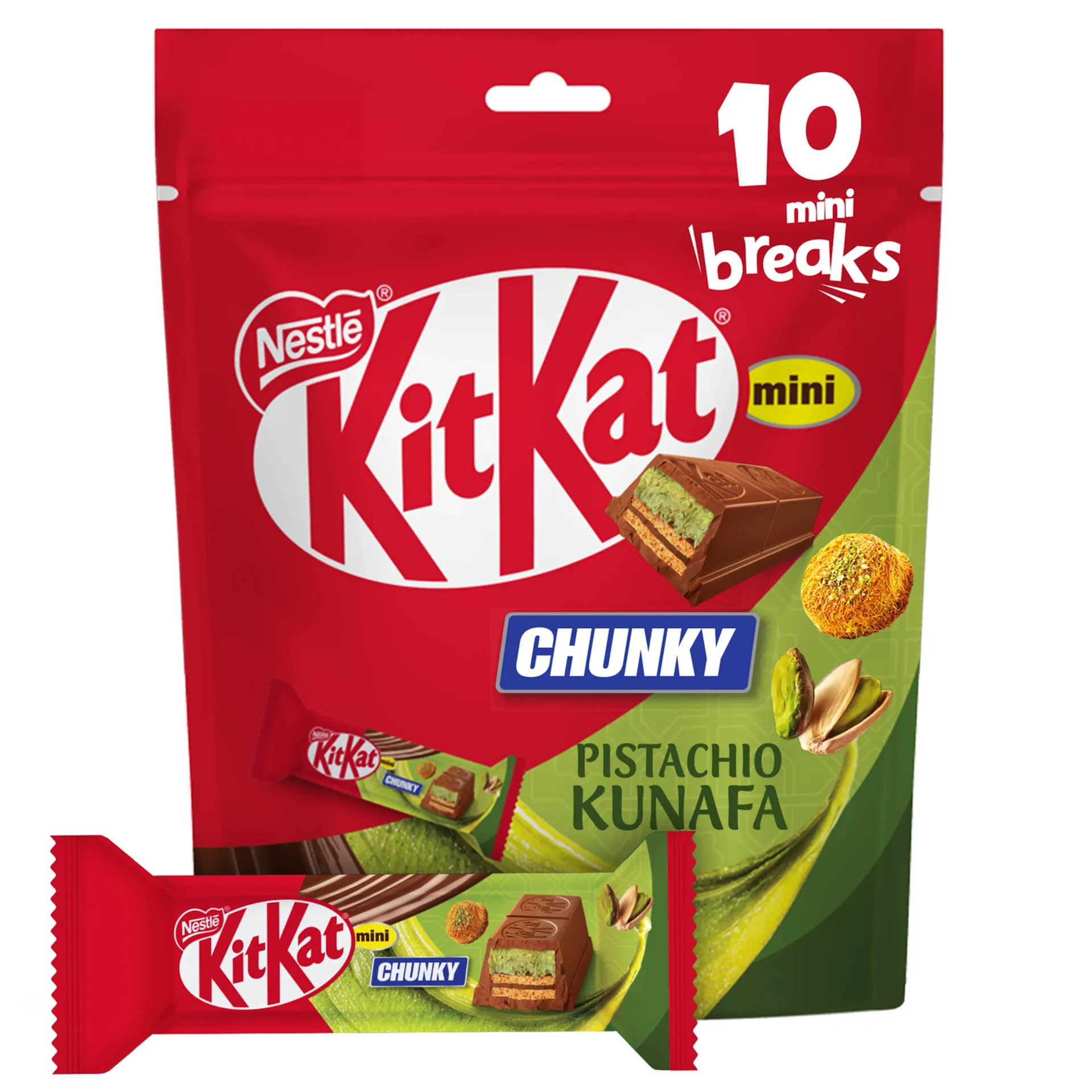 KITKAT PISTACHIO KUNAFA 166 G - كيت كات بيستاشيو كنافة 166 جرام
