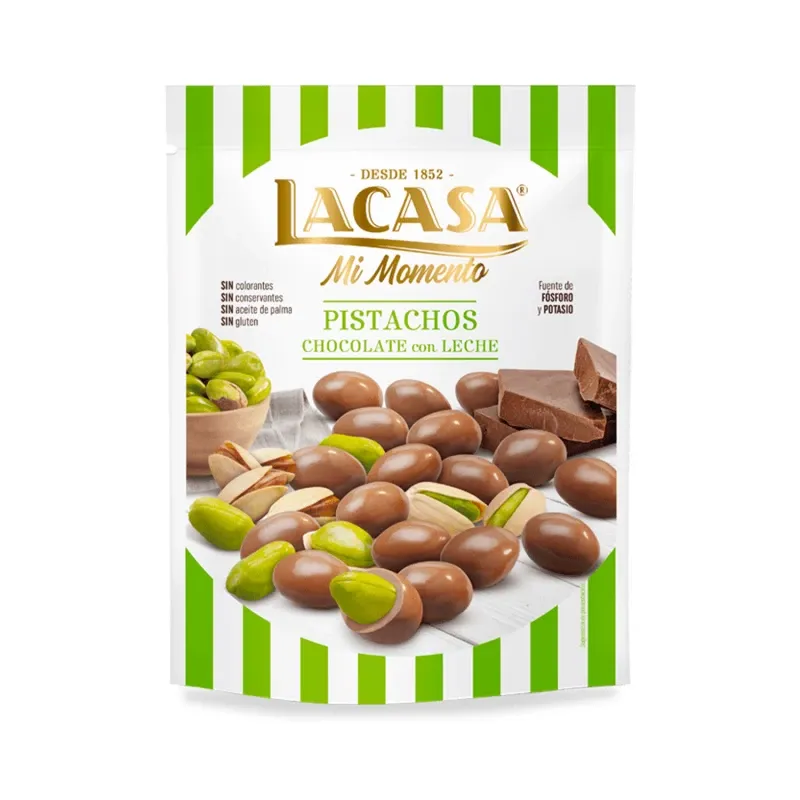 LACASA PISTACHIO COVERED WITH CHOCOLATE 100G - لاكازا فستق مغطى بالشيكولاتة 100جم