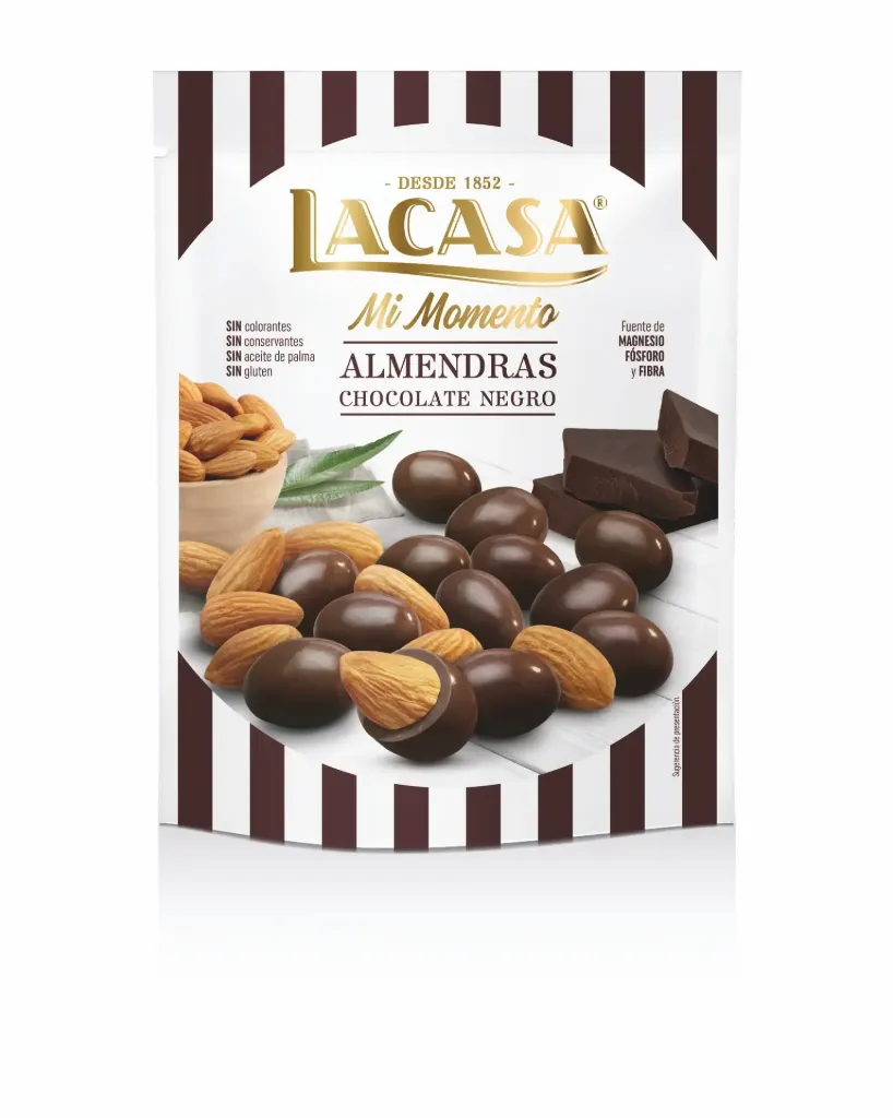 LACASA ALMOND WITH DARK CHOCOLATE 125G - لاكازا لوز بشيكولاتة الداكنة 125جم