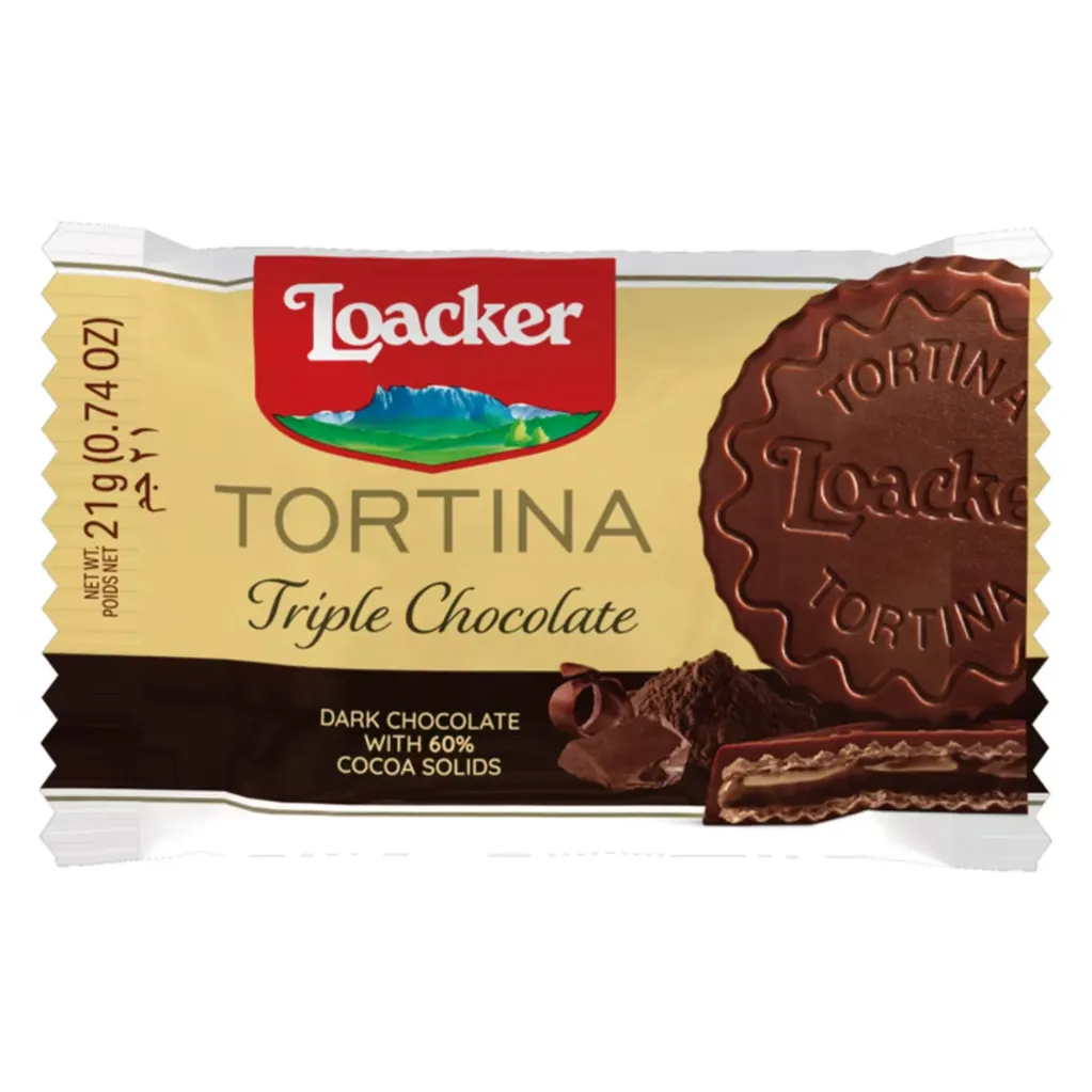 LOACKER TORTINA TRIPLE DARK 21G - لوكر تورتينا تريبل دارك 21جم