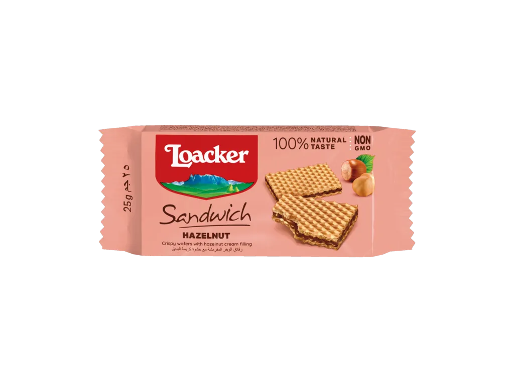LOACKER SANDWICH HAZELNUT 25G - لوكر ساندوتش بالبندق 25جم