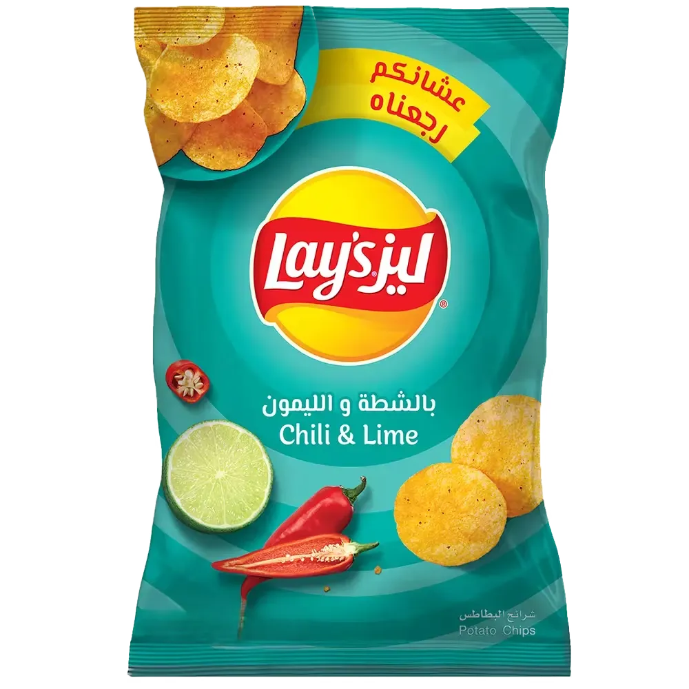 LAY'S CHIPS CHILLI & LIME 170G - ليز شيبس بالشطة والليمون 170جم
