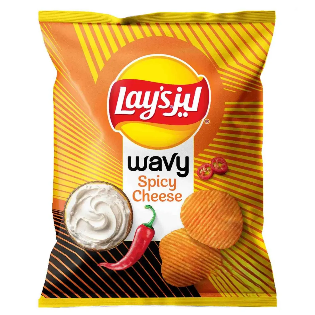 LAYS WAVY SPICY CHEESE 11G*21*6 - ليز ويفى الجبنة الحارة 11جم*21*6