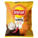 LAYS WAVY SPICY CHEESE 11G*21*6 - ليز ويفى الجبنة الحارة 11جم*21*6