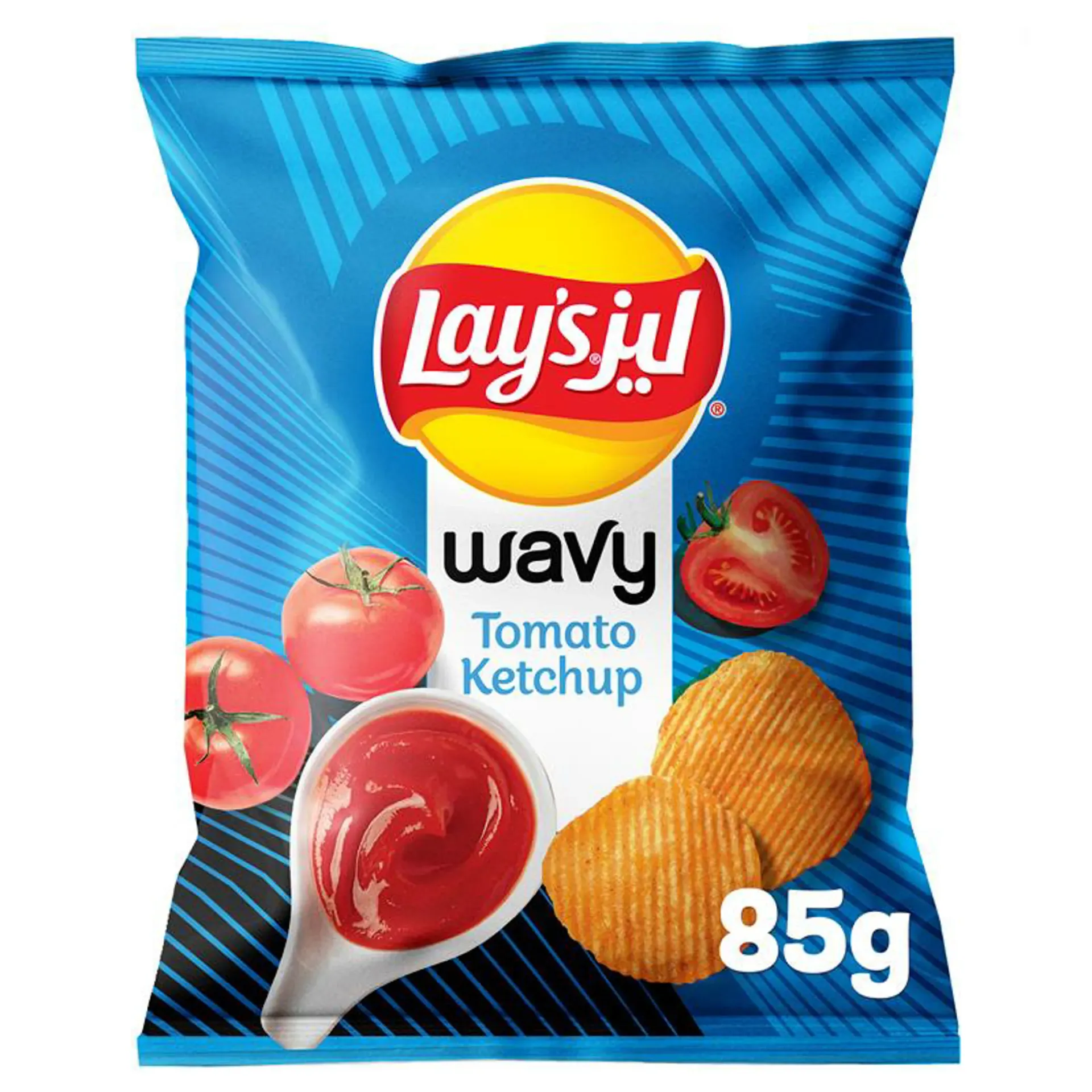 LAYS WAVY KETCHUP 85G - ليز ويفى كاتشب 85 جم