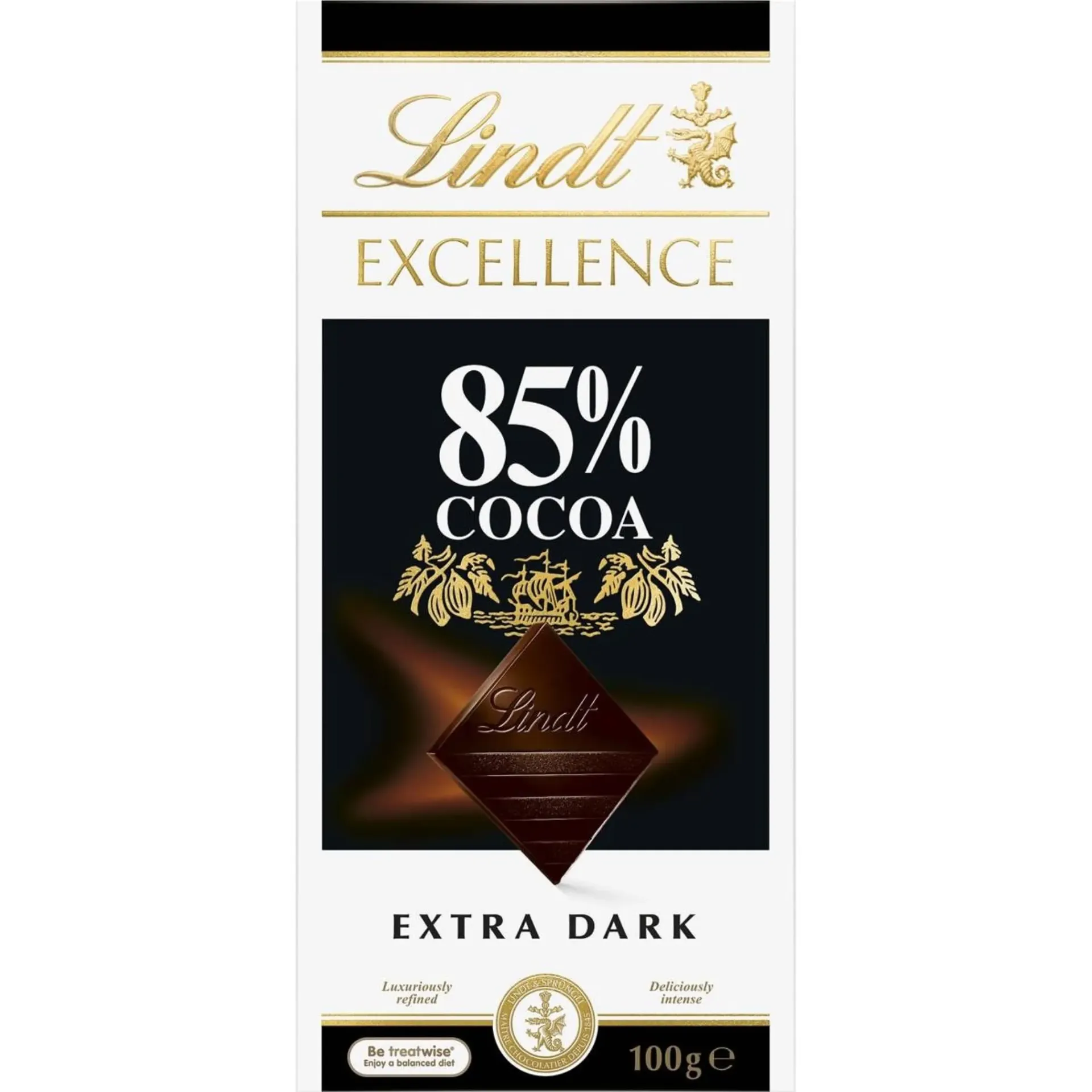 LINDT EXCELLENCE 85%100 G - ليندت اكسلانس شوكولاتة85% 100جم